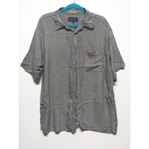Marc Edwards Mens Shirt Sz XL button up short sleeve Collared Geometric print